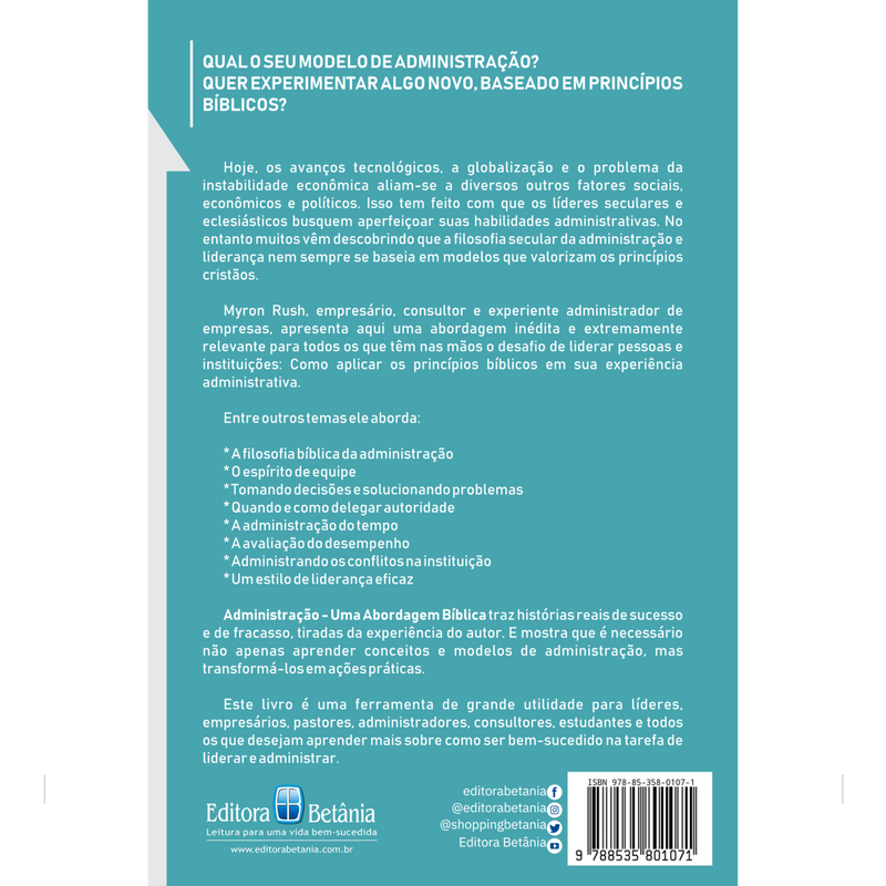 Administração: Uma Abordagem Bíblica | Myron Rush