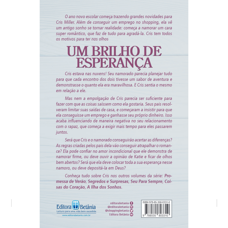 Cris Vol. 06 | Um Brilho de Esperança | Robin Jones Gunn | Nova Edição