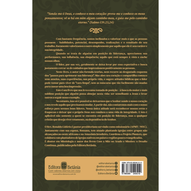 Liderança e Integridade | Ronaldo Lidório | Nova Edição Capa Dura