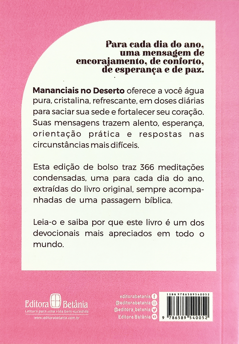 Devocional de Bolso | Mananciais no Deserto | Lettie Cowman | Capa Rosa